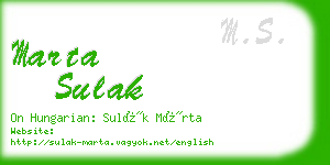 marta sulak business card